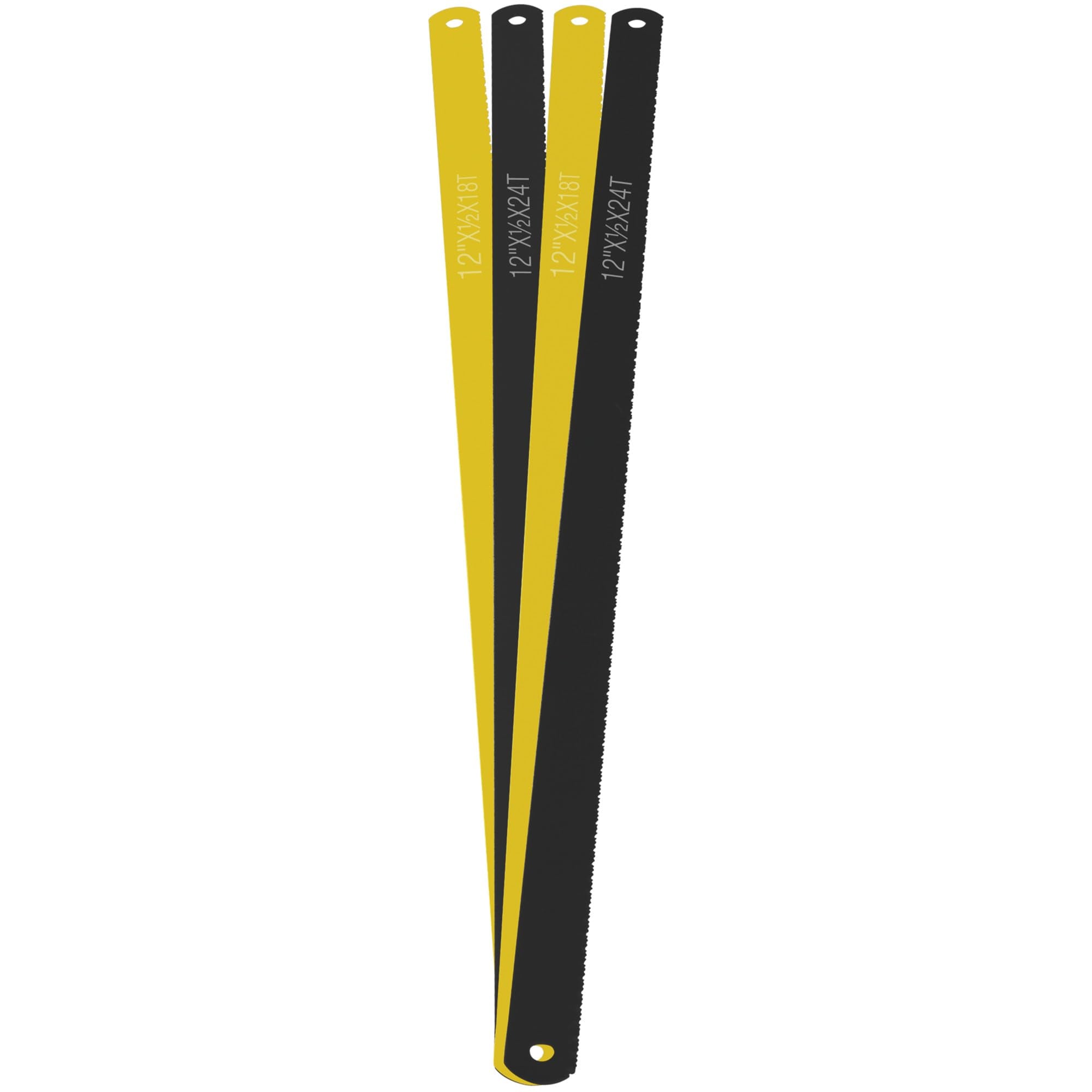 4-Piece Performance Tool W739 High Carbon Steel Hacksaw Blade Set, 18 and 24 TPI, 12-Inch Length