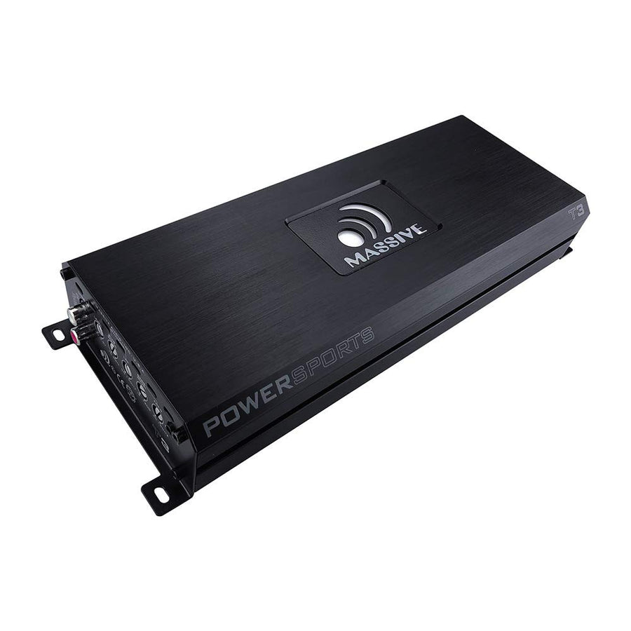 Massive Audio T3 1-Ohm Mono Block Marine Amplifier | 1400W RMS Waterproof Marine Amp, Compact Class D Power for Boats, UTV, ATV & Outdoor Systems