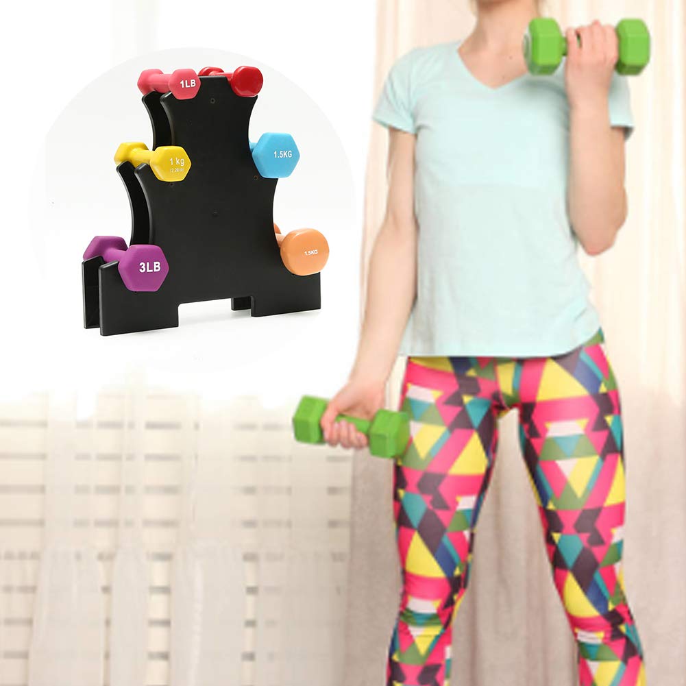 Dumbbell Rack Kathleen0 Exercise Accessories Weight Lifting Office Stands Home Fixed Holder Durable Gym 3 Tier Storage(2)