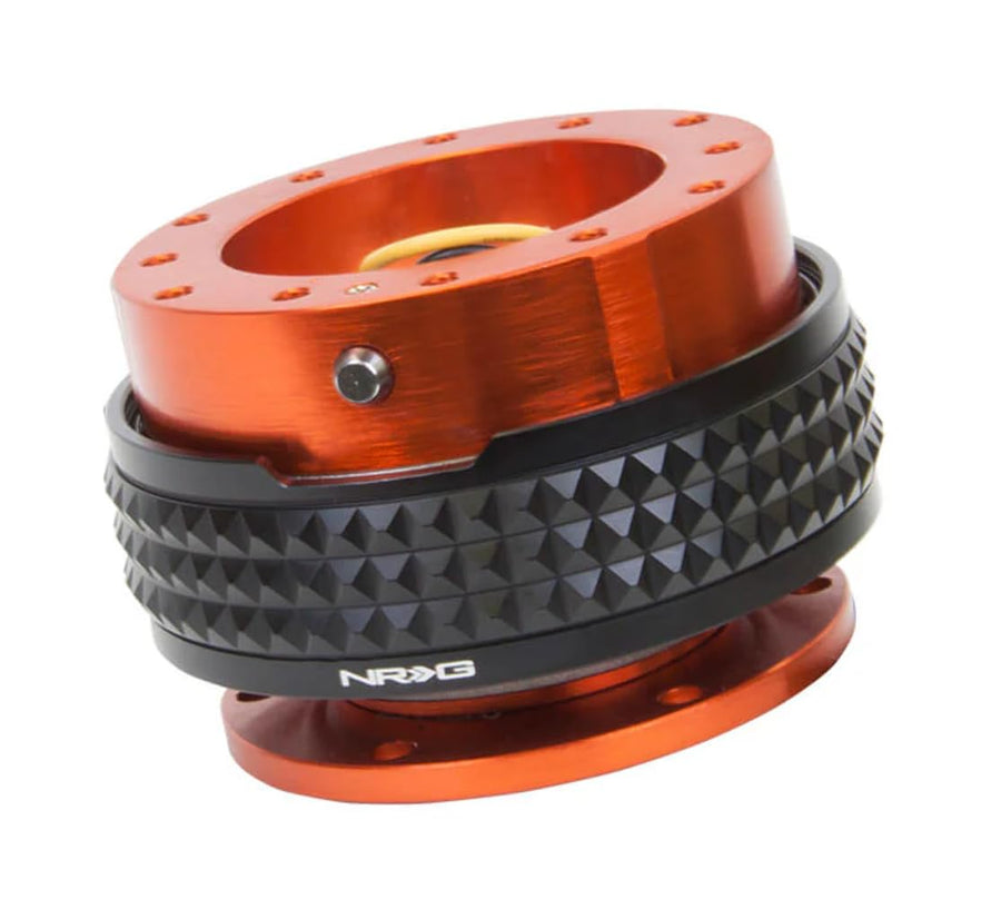 NRG Innovations Gen 2.1 NRG-SRK-210OR-BK Steering Wheel Quick Release Adapter Kit, 6x70 and 6x74mm Bolt Patterns, Orange Body/Black Pyramid Ring