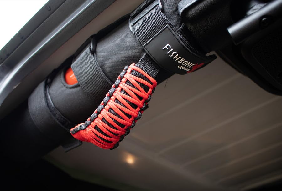 Fishbone Offroad FB55280: Red Grab Handles Paracord