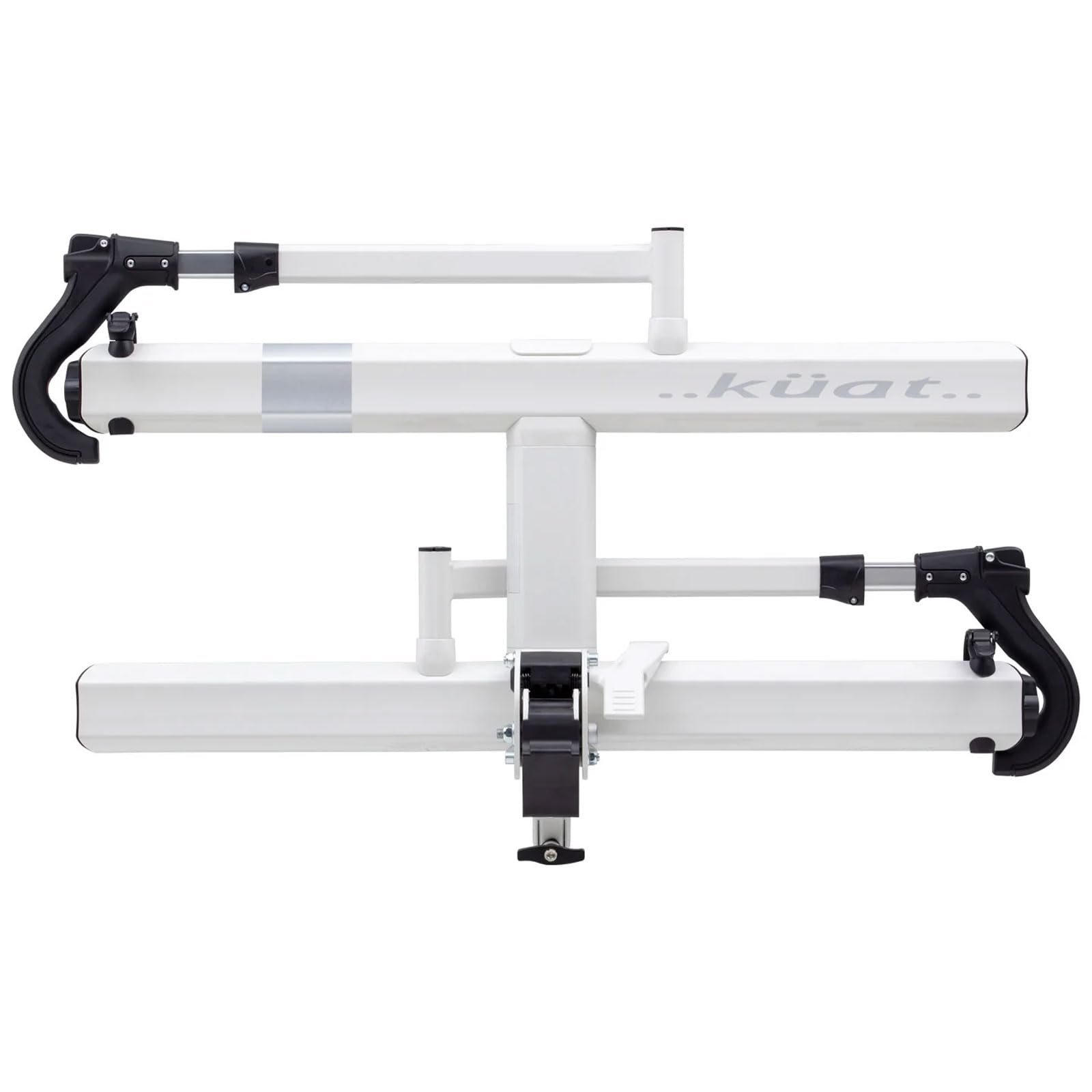 KUAT 2.0 Sherpa Durable Lightweight Aluminum Compact 2 Bike Transporting Hitch Rack with Cable Lock & Foldable Tire Cradles | Capacity - 40 Lbs per Tray, Pearl & Silver Anodize, 1.25"