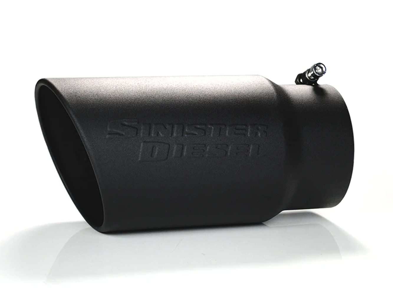 Black Ceramic Coated Sinister Diesel Exhaust Tip – 5" Inlet, 6" Outlet – Bolt-On – Fits 5" Tail Pipes – Stainless Steel – Diesel Truck Upgrade