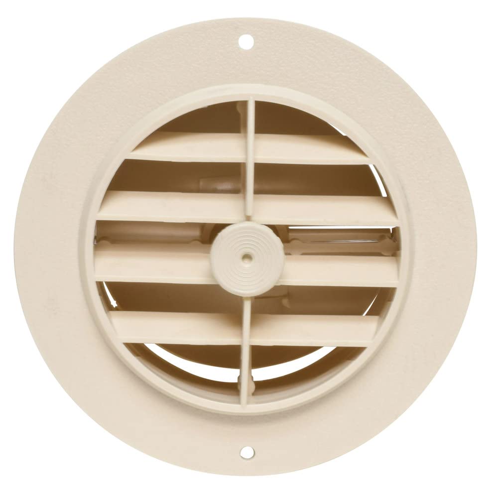 Beige Valterra A10-3349VP Rotating Heat and A/C Register with Damper (4" ID, 5-3/8" OD)