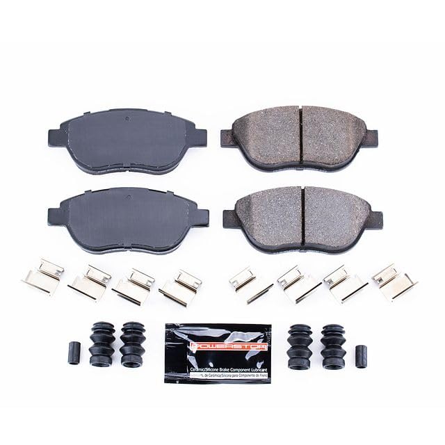 Power Stop Z23-1618 Z23 Evolution Sport Carbon Fiber Infused Ceramic Brake Pads with Hardware For Fiat 500 2012-2019 [Model Specific]