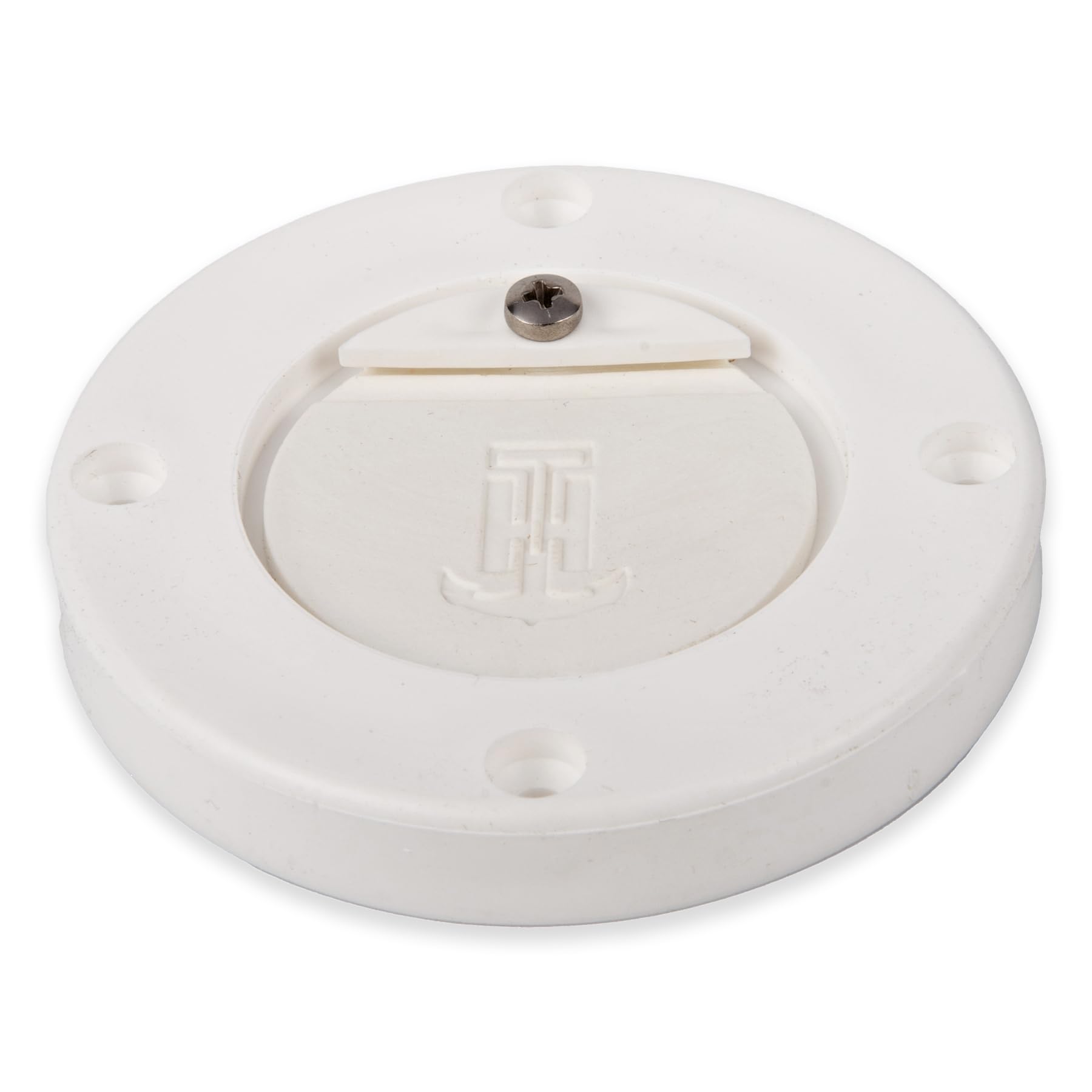 T-H Marine Scupper Valve Assembly Flush Mount - Flexible Thermo-Plastic Curl Proof Flapper for 1 to 1-1/4 Inch Drain Tubes or 1-1/2 Inch Thru Hull - Marine Deck Drainage - White