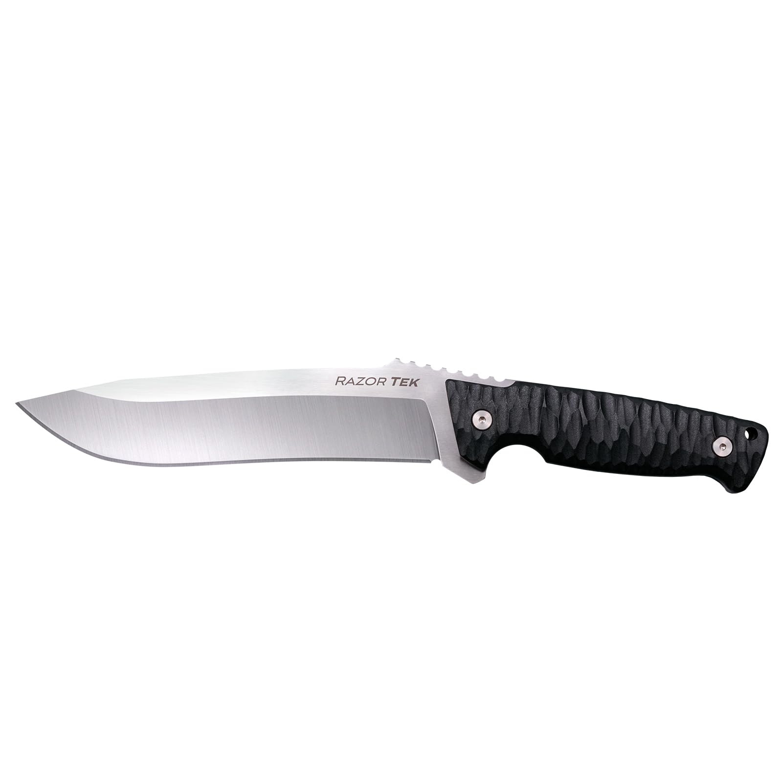 Razor Tek Cold Steel 6.5" 4116 Stainless Steel Recurve Fixed Blade EDC Outdoor Camping Hunting Utility Knife, 5 1/8" Ergonomic Textured Handle, Weather-Resistant Secure-Ex Sheath