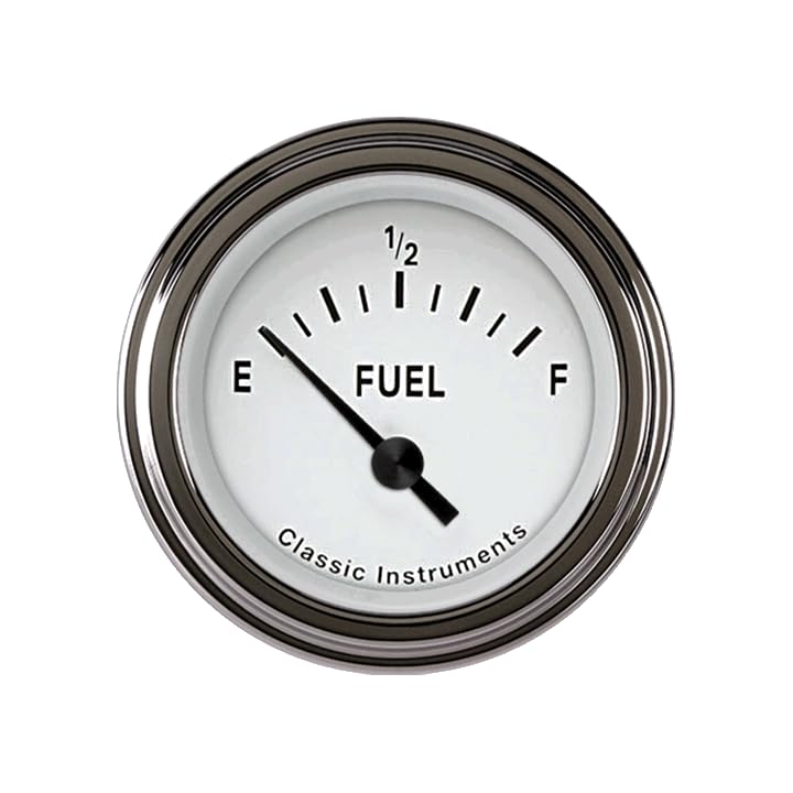 Tetra Classic Instruments TE09WSLF 2-1/8" Fuel Gauge 240-33 Ohm White