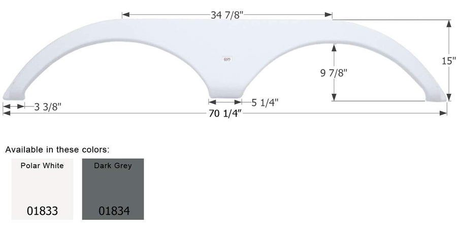 Fender Skirt ICON, Tandem, Pilgrim, FS1833, Polar White