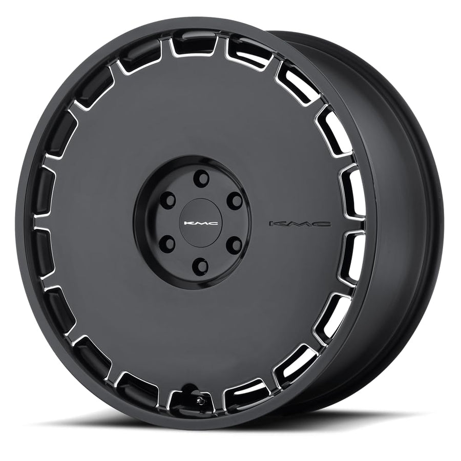 KMC SKILLET Wheel Satin Black Milled (22 x 9. inches /0 x 72 mm, 38 mm Offset)
