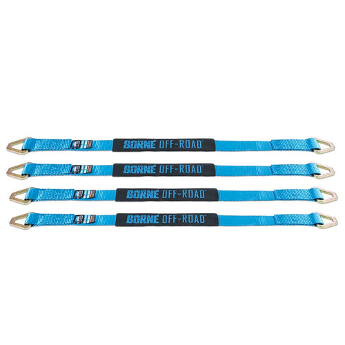 Off-Road Vehicle Borne Ratchet Tie-Down Kit, Blue