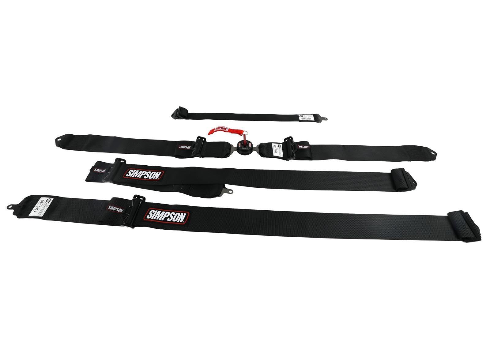 Simpson Racing L&L Harness 29110BKL1X - Camlock (Lever) - SFI 16.1-55" Long - 5-Point - Pull Down - Bolt-in - Black