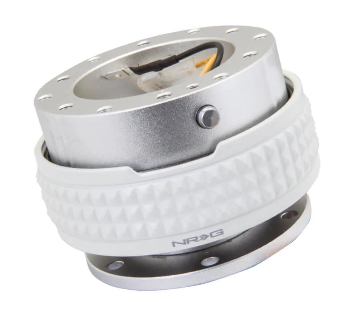 NRG Innovations GEN 2.1 NRG-SRK-210SL-GL Steering Wheel Quick Release Adapter, 6-Hole & 6x70 and 6x74mm Bolt Patterns Silver Body/Glow in the Dark Pyramid Ring