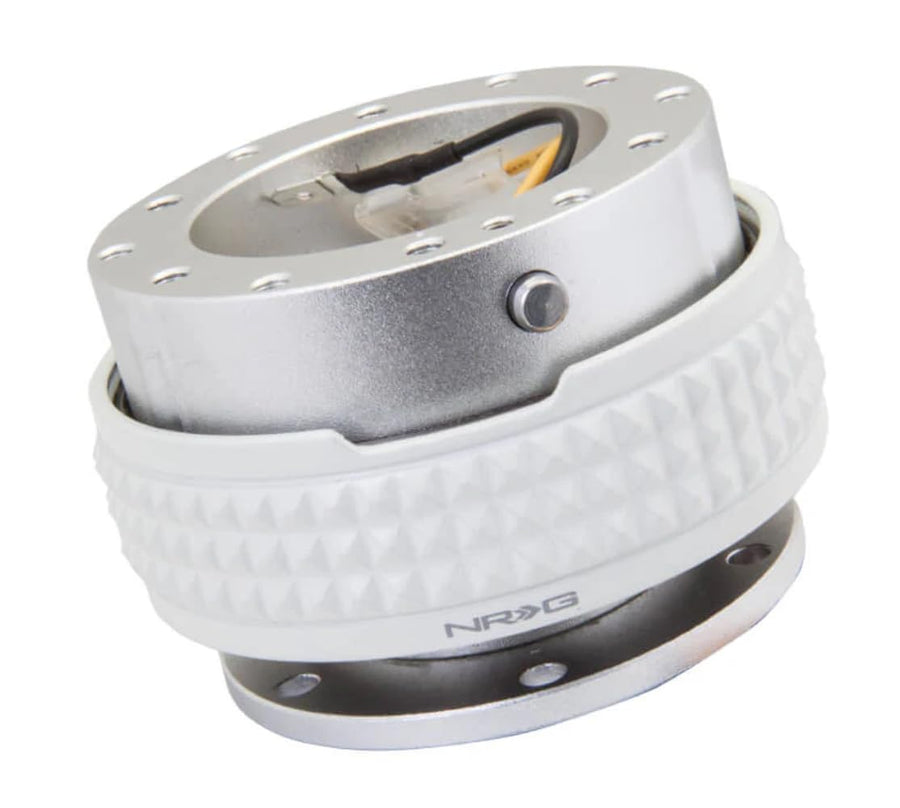 NRG Innovations GEN 2.1 NRG-SRK-210SL-GL Steering Wheel Quick Release Adapter, 6-Hole & 6x70 and 6x74mm Bolt Patterns Silver Body/Glow in the Dark Pyramid Ring