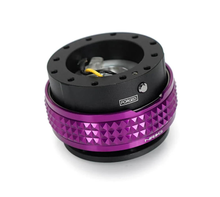 NRG Innovations Gen 2.1 NRG-SRK-210BK-PP Race Steering Wheel Quick Release Kit Adapter, Black Body/Purple Pyramid Ring