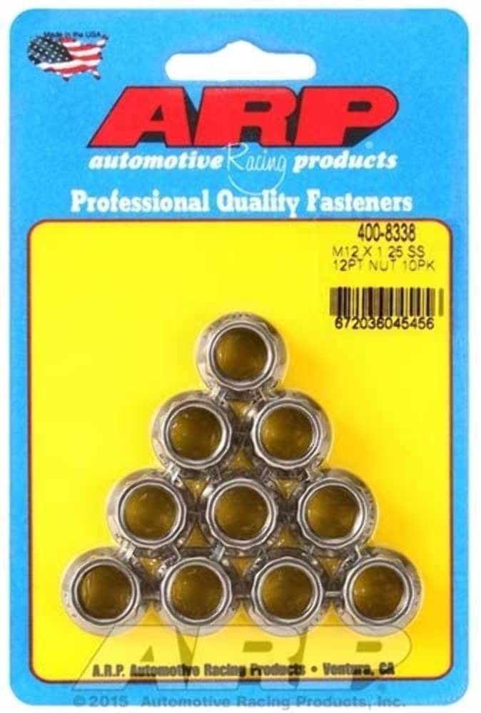 ARP 400-8338 M12 x 1.25 Collar SS .750 12PT Nut Kit