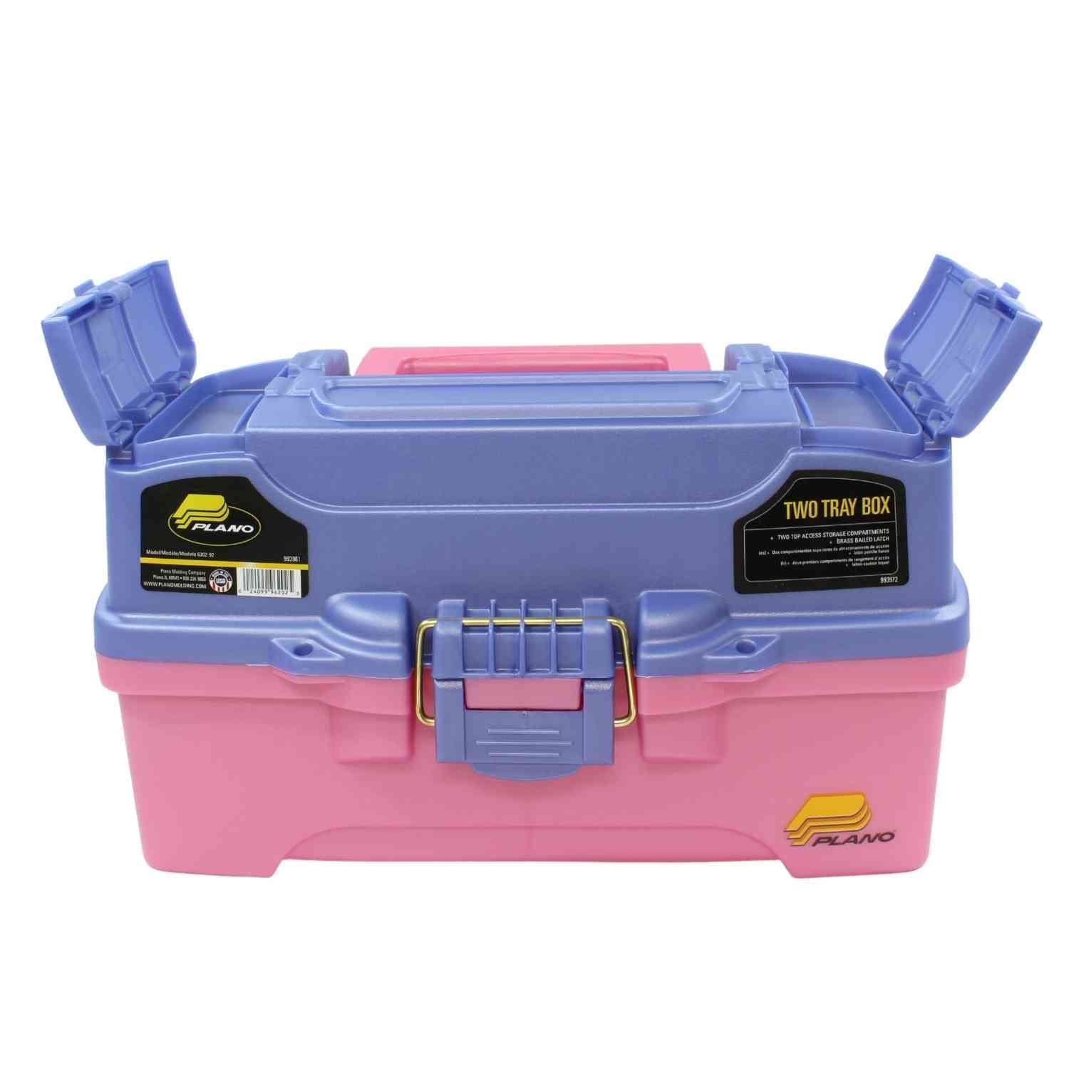 2-Tray Plano Tackle Box with Dual Top Access, Periwinkle/Pink, One Size (620292)