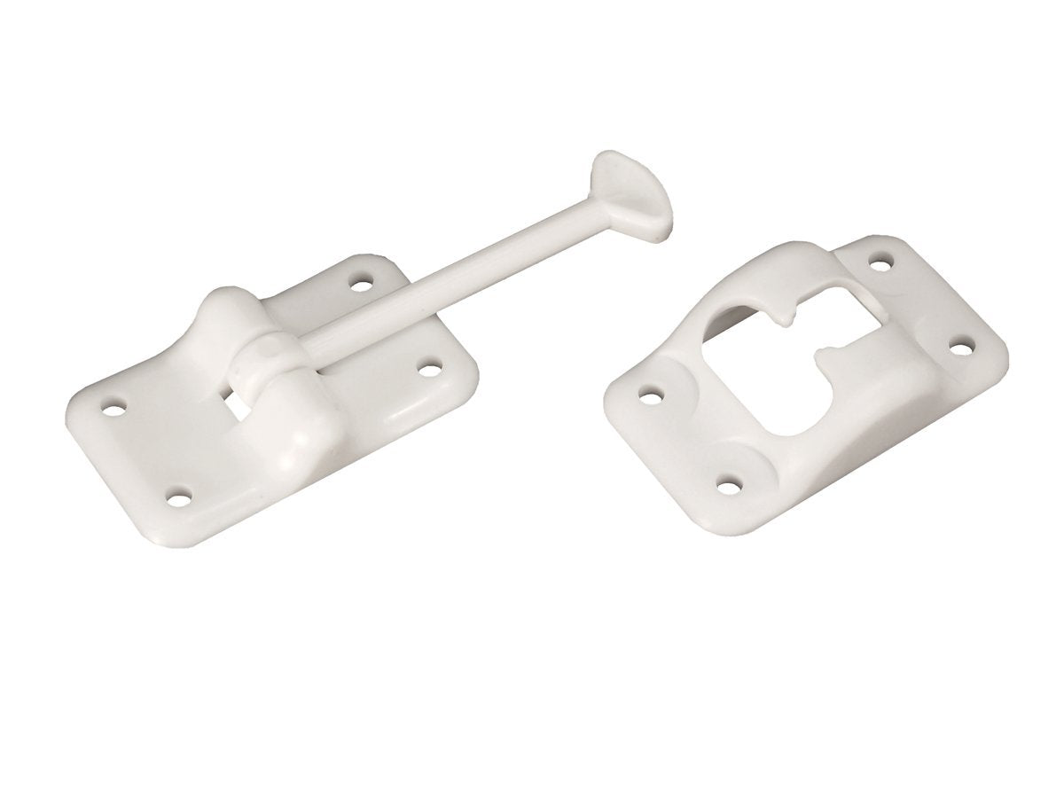 Entry Door Holder RV Designer E233 - T-Style RV Door Holder 3-1/2" Colonial White - Durable Plastic for Camper/RV Doors - Easy Install with Plunger & Screws - Top RV Accessories