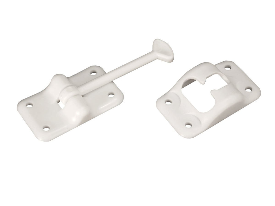 Entry Door Holder RV Designer E233 - T-Style RV Door Holder 3-1/2" Colonial White - Durable Plastic for Camper/RV Doors - Easy Install with Plunger & Screws - Top RV Accessories