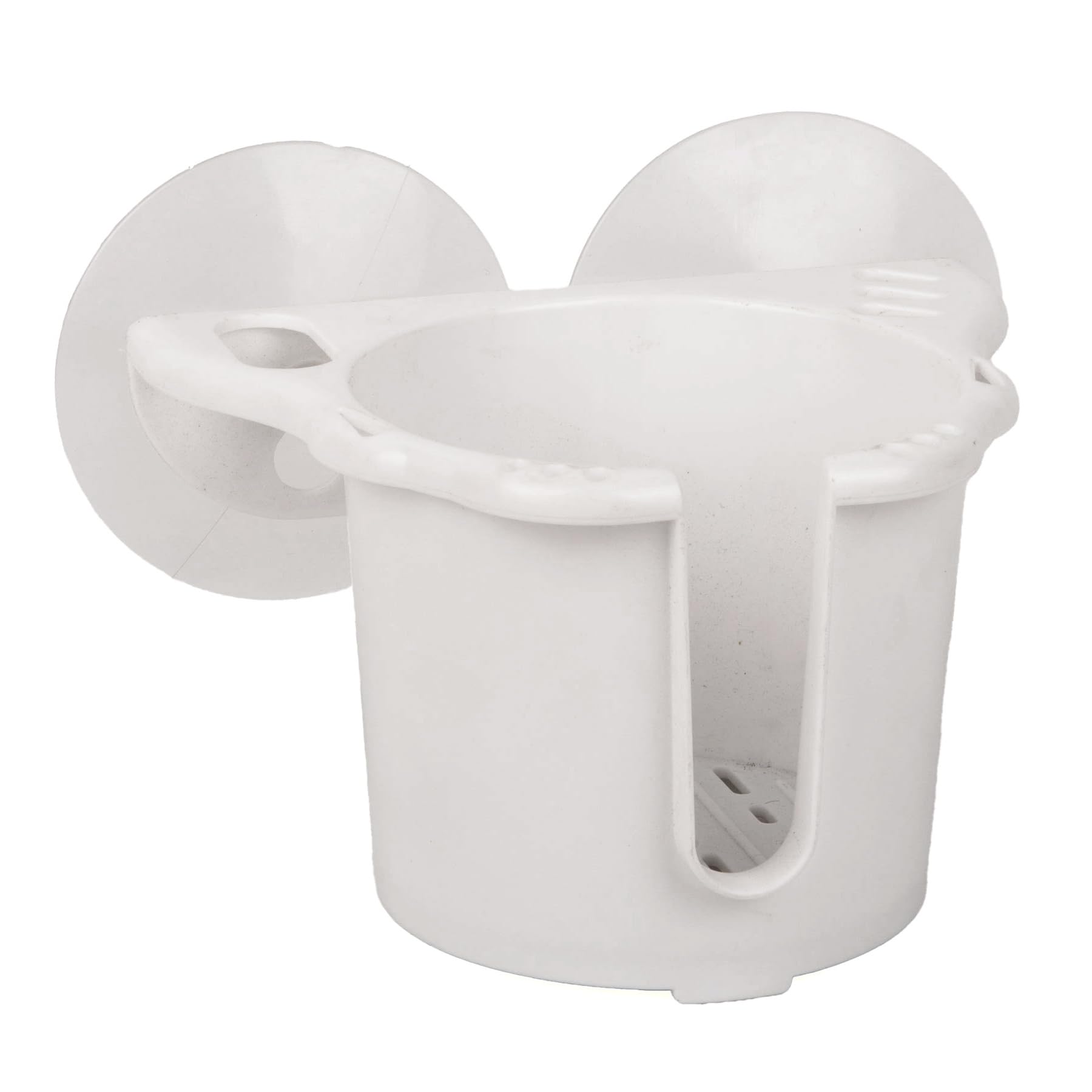 T-H Marine Tackle Single Drink Holder Titan – White – Suction Cup Mount – No-Tool Install – Removable Boat Beverage Holder with Built-in Lure and Pliers Slots – Compact and Portable