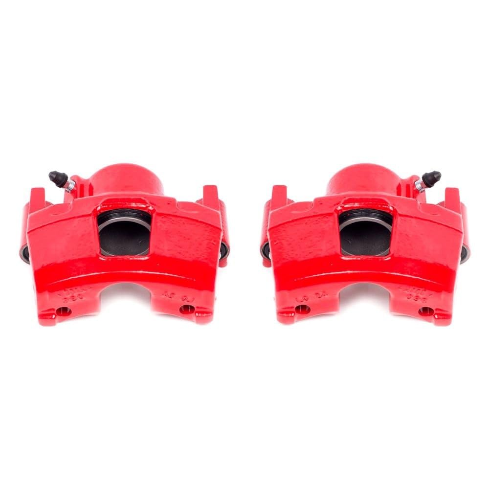 Power Stop S4356 Front Pair of High-Temp Red Powder Coated Calipers For Skylark, Beretta, Cavalier, Corsica, Olds Achieva, Olds Cutlass Calais, Grand Am, Sunbird, Sunfire [Model Specific]