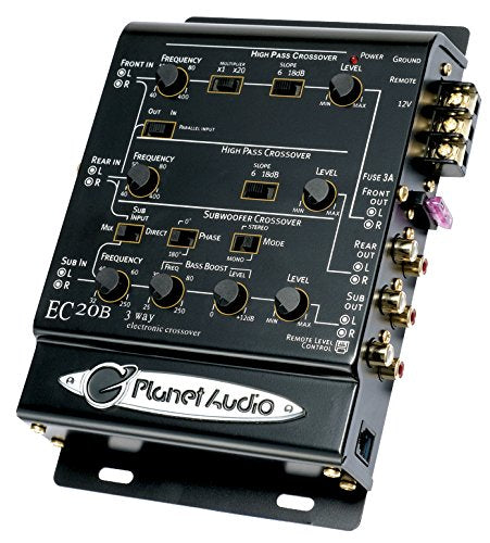 Car Electronic Crossover Planet Audio EC20B – 3 Way, Pre-amp, Fine Tune Your High-Mid-Low Range Speaker Frequencies, Equalizer, DPS Audio Processor