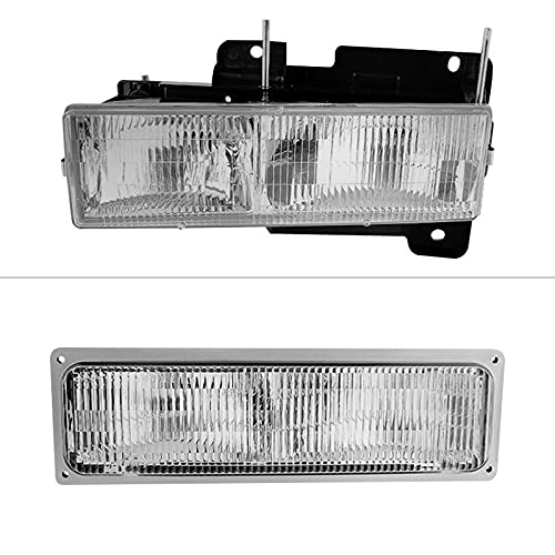 Headlight Xtune HD-JH-CCK94-OE-C-SET (98 / Chevy Suburban 94-98 / Chevy Suburban 94-98 (Not Compatible With Seal Beam) s W/Corner & Parking Lights 8pcs sets -OEM)