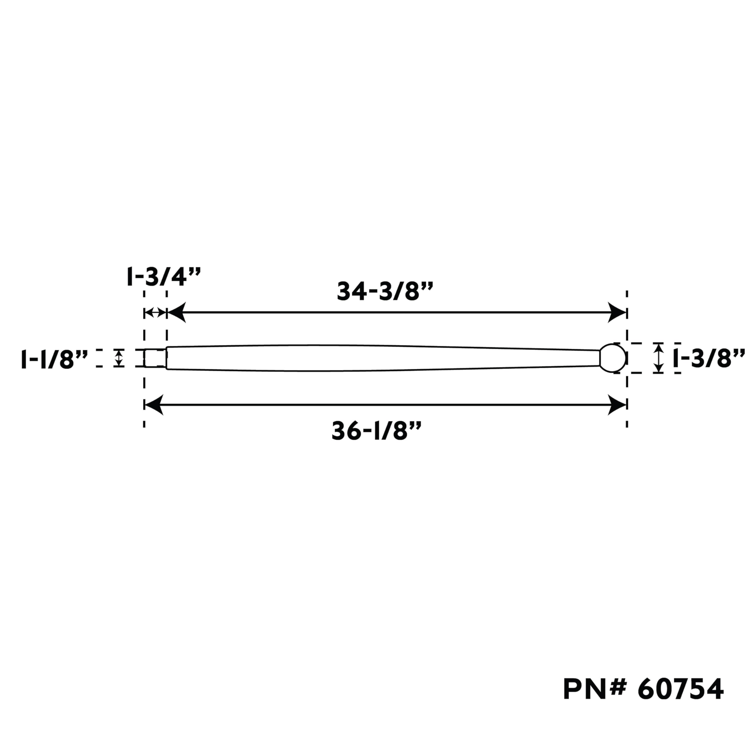 60754 Whitecap Teak Flag Pole - 36"
