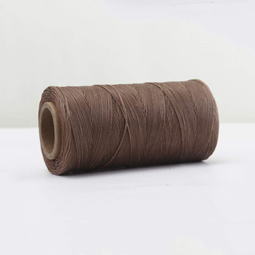 1 Roll JEWELEADER About 280 Yards Flat Waxed Polyester Cord 1mm Leather Sewing Thread Rattail Beading String for Jewelry Making Kumihimo Shamballa Friendship Bracelet Weaving - Camel