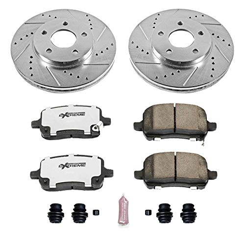 Z26 Carbon Fiber Brake Pads Power Stop K1448-26 Kit with Drilled & Slotted Brake Rotors For Chevrolet HHR 2008-2011 [Model Specific]