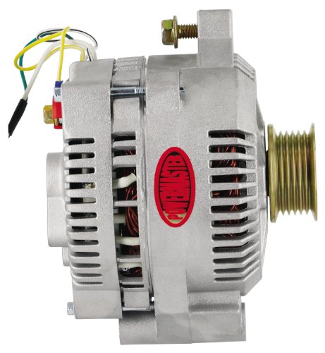 47759 Powermaster Alt Ford 3G Natural 200A 6 grv & 1V Pulley Large Frame Str Mtg Threaded Mtg Ear w/Reg Adapter Harness