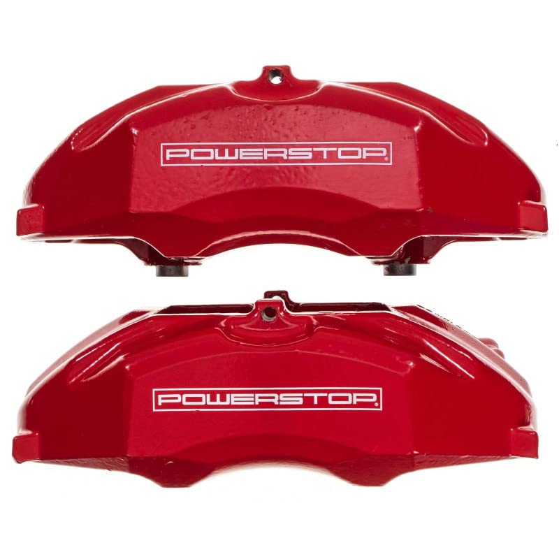 Power Stop S2708 Front Pair of High-Temp Red Powder Coated Calipers For Lexus LS430 2001-2006 [Model Specific]
