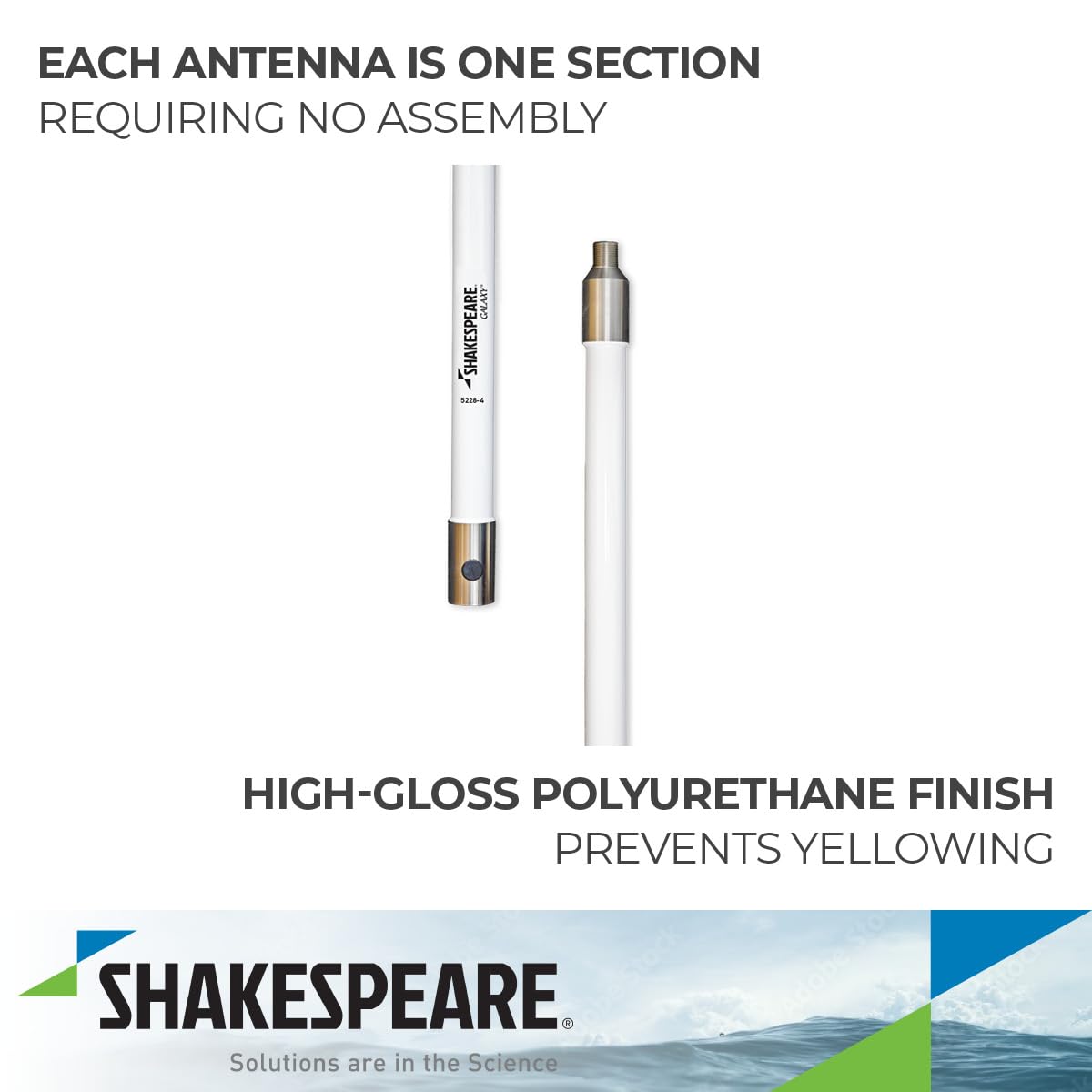 Galaxy Shakespeare 5228-4 Antenna Extender 4-Feet with 1.5" Diameter, White