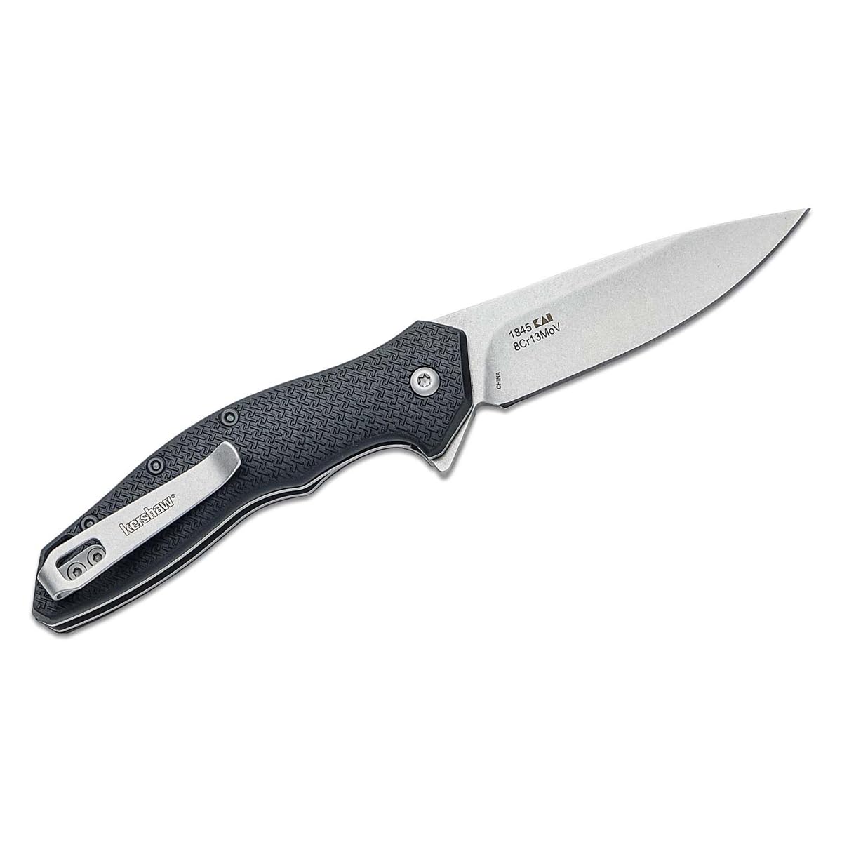 Kershaw Pocket Knife Shoreline, All Purpose 3 inch Blade, Deep Carry Pocketclip,BLACK