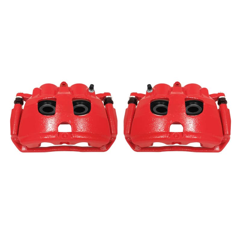 Power Stop S5174 Rear Pair of High-Temp Red Powder Coated Calipers