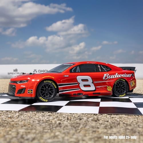 Losi 1/12 NASCAR RC Race Car No. 8 Dale Earnhardt Jr. Budweiser Chevrolet ZL1 2S AWD RTR Brushed On-Road Battery & Charger Included Red LOSF1122508