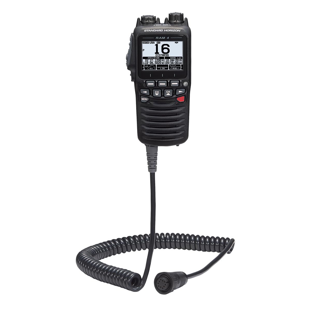 SSM-70H Standard Horizon 2.5" Wired Remote Access Microphone (RAM4) Black