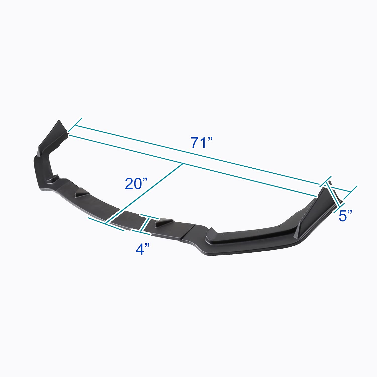 Matte Black Spec-D Tuning Front Bumper Lip Spoiler Splitter Body Kit 3PC Compatible with 2014-2017 Infiniti Q50 Sport