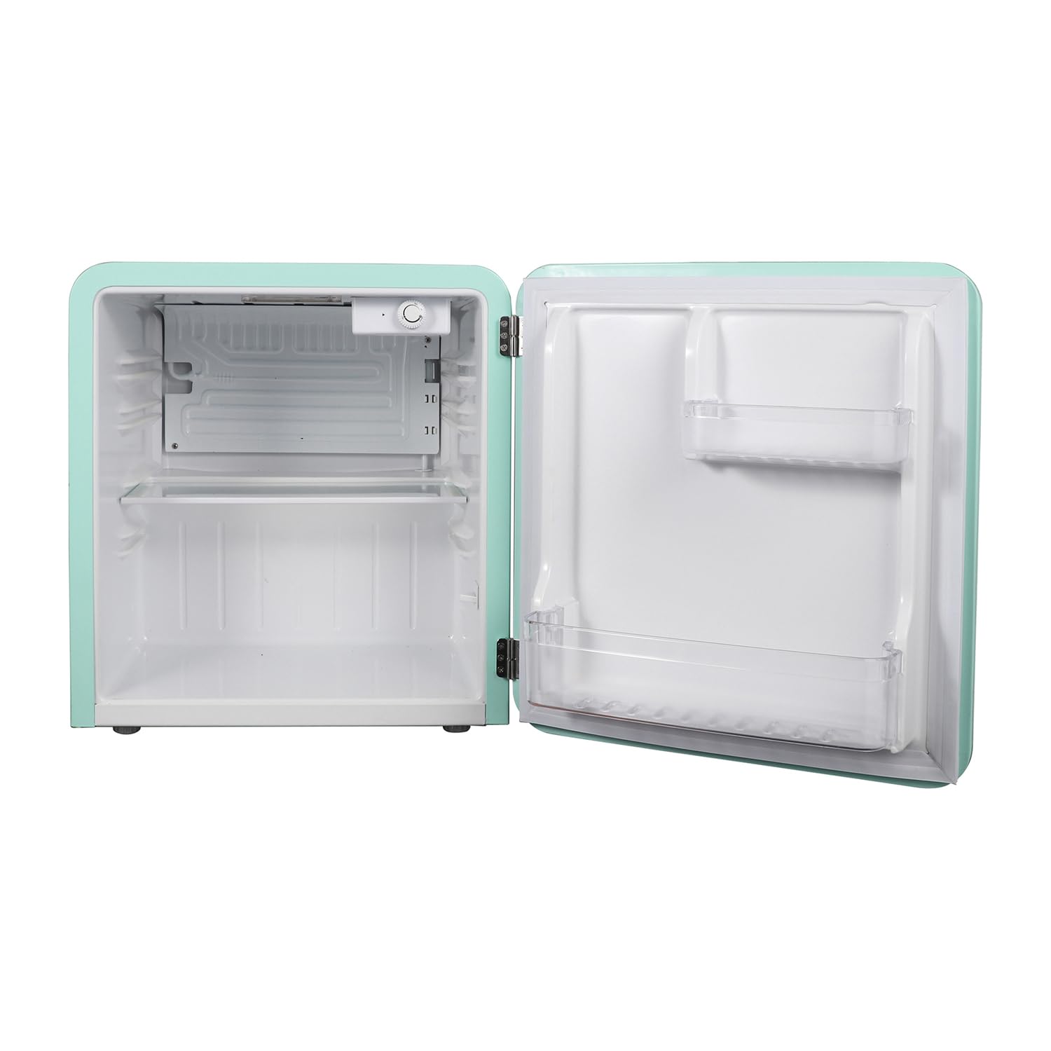 Magic Chef Retro Style 1.6 Cubic Feet Mini Fridge with Interior LED Light and Removable Glass Shelf Ideal for Bedroom and Recreational Room, Mint