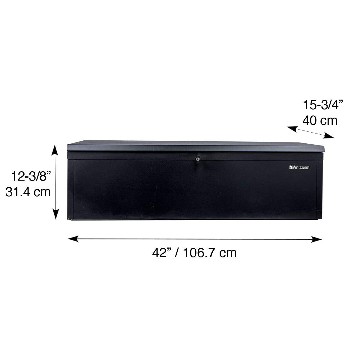 42" Montezuma Steel Portable and Lockable Tool Storage Utility Box with Handles, Black
