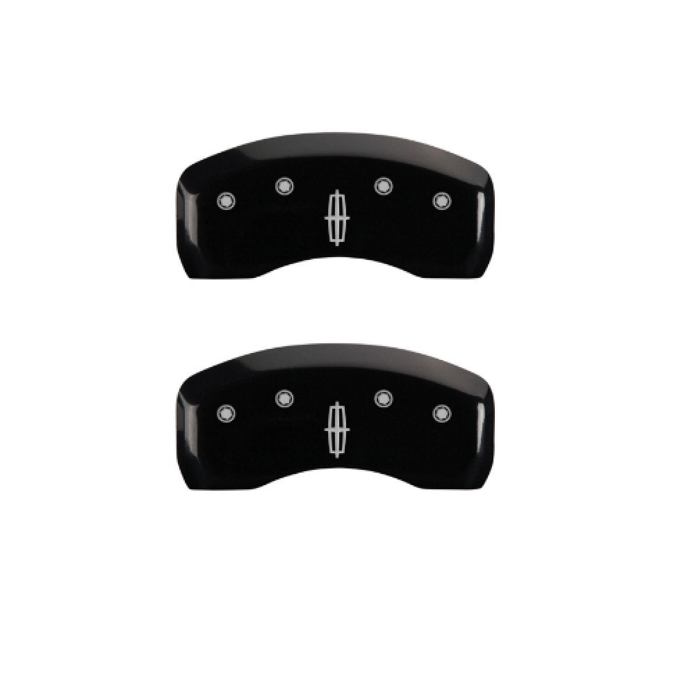 MGP Caliper Covers Black Powder Coat Finish 36024SLC1BK Silver Characters Disc Brake Caliper Cover (Set of 4)