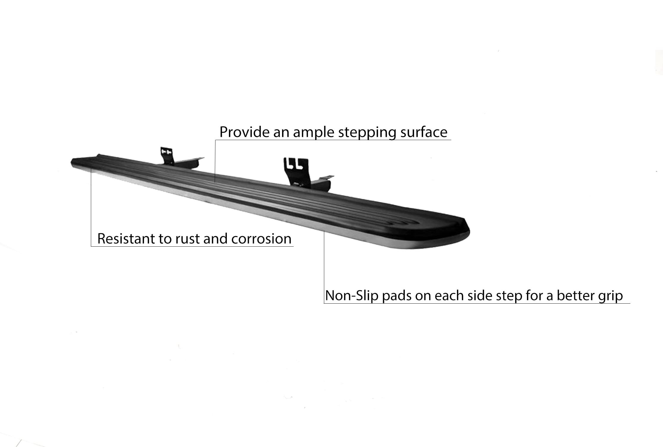 OEM Replica Black Horse Running Boards Compatible with 2003-2012 Land Rover Range Rover-RRREX-03
