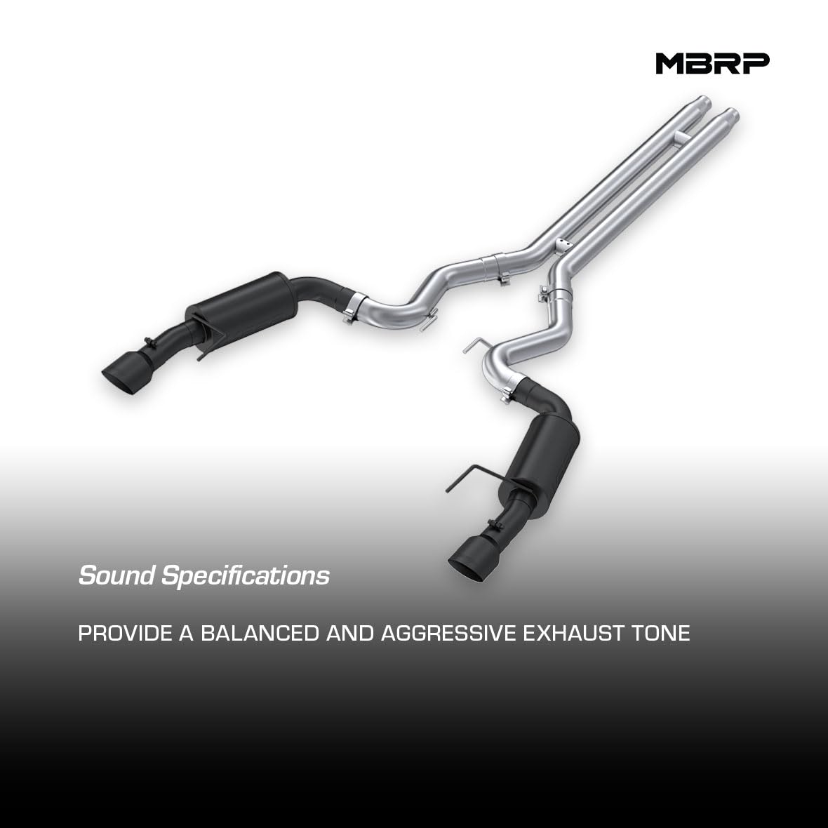 3" Dual Split Rear MBRP S7239BLK Black Coated Street Version Cat Back with 4.5" Tips