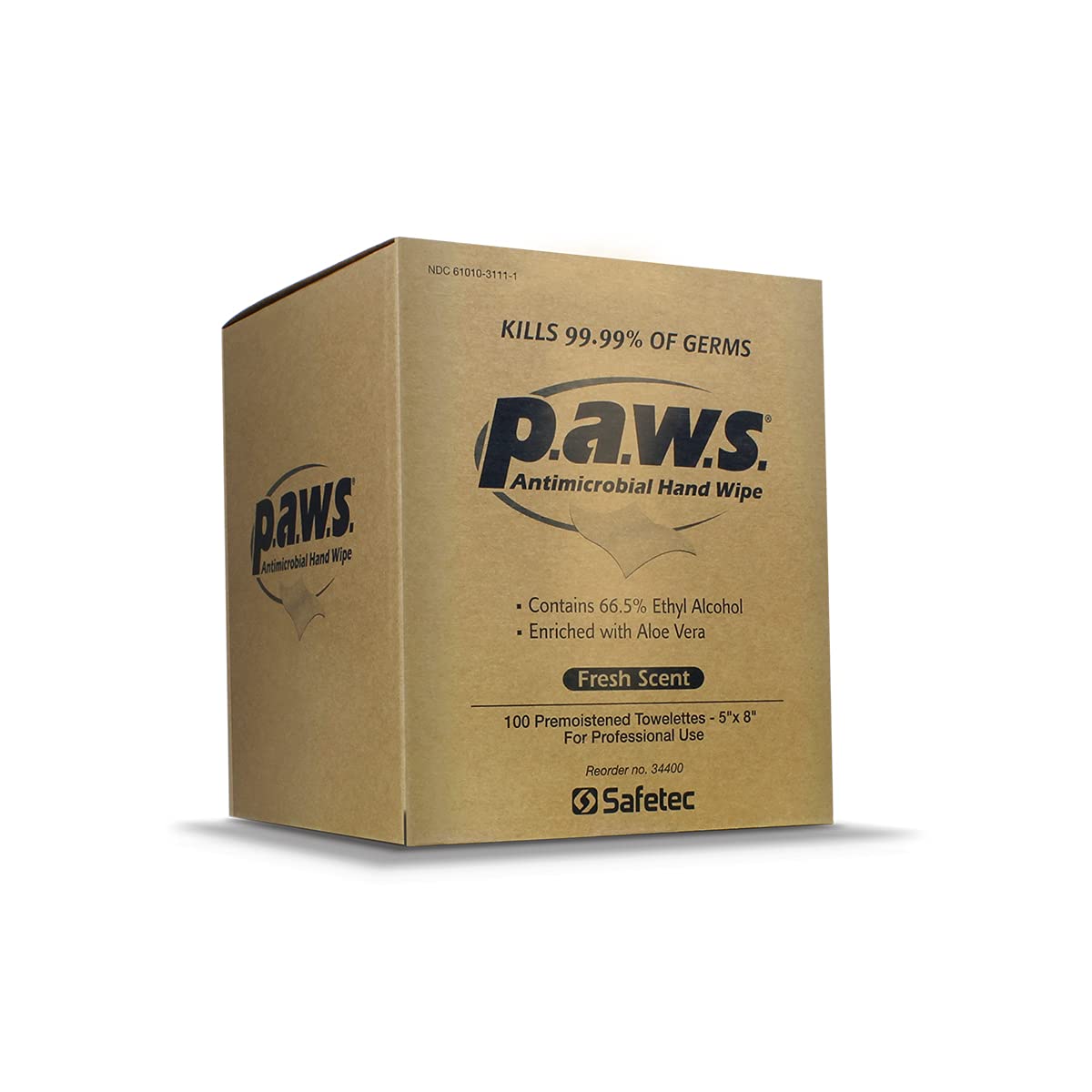 Hand Wipes Safetec Paws, 100 ct. (Individuals) Box (10 Boxes/case)