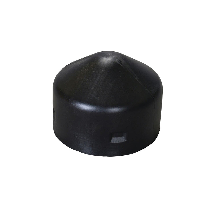 Eagle Round HDPE Bollard Post Cap, 5" Outside Diameter, 4" Inside Diameter for 4" Posts, Black, 1749
