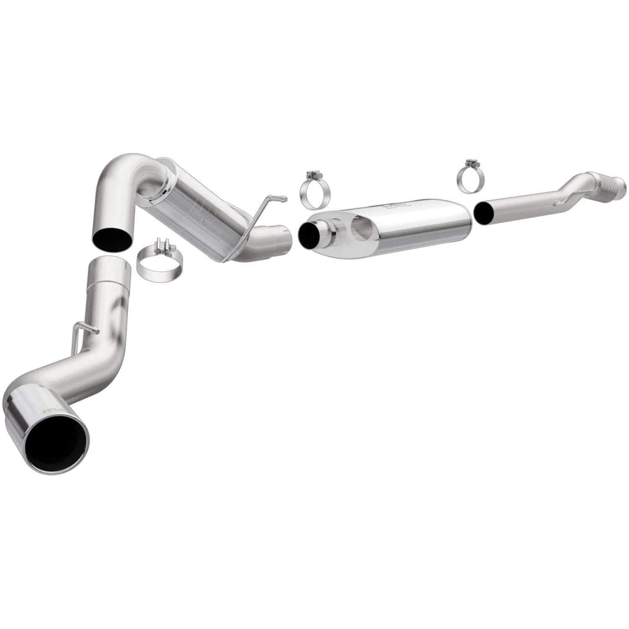 Cat-Back MagnaFlow Performance Exhaust System 15318 - Street Series, Stainless Steel 4in Main Piping, Single Passenger Side Rear Exit, Polished Finish 5in Exhaust Tip - Truck Performance Exhaust Kit