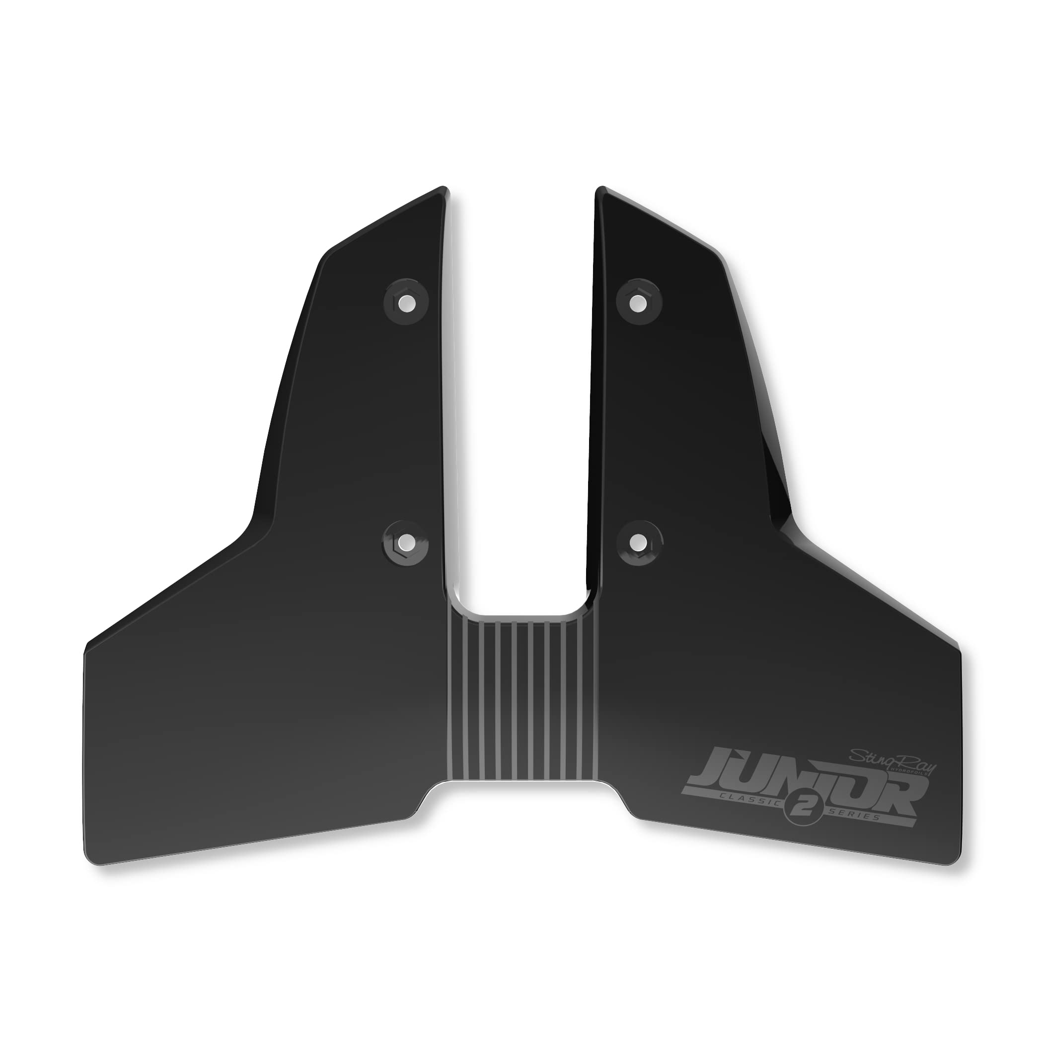 HYDROFOILS STINGRAY - Classic Junior 2 Hydrofoils for 9.9-40 hp (Black) - Best for Small Boats - Stabilizer Fins for Outboard/Outdrive Motors - Made in The USA