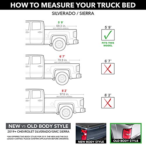 UnderCover Flex Hard Folding Truck Bed Tonneau Cover | FX11018 | Fits 2014 - 2018, 2019 Limited/Legacy Chevy/GMC Silverado/Sierra 1500 5' 9" Bed (69.3")