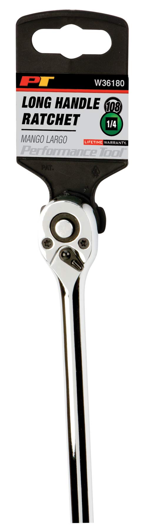 1/4-Inch Drive Performance Tool W36180 Long Handle Ratchet, 1-Pack