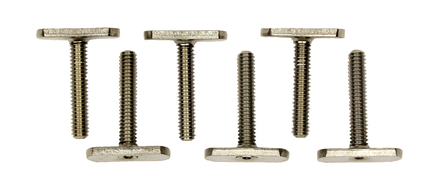 MightyBolt Set YakAttack Stainless Steel – 6 Pack | 1.5” Long, ½” Wide, ¼-20 Thread T-Bolts | Compatible with MightyMount, GearTrac & Kayak Track Accessories | Made in USA
